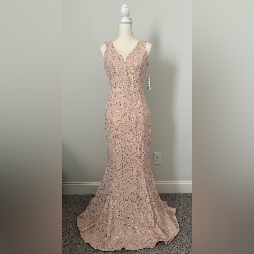 💓NWT Bailey Blue Shiloh Sequin Formal Long Dress Gown Size L 👗